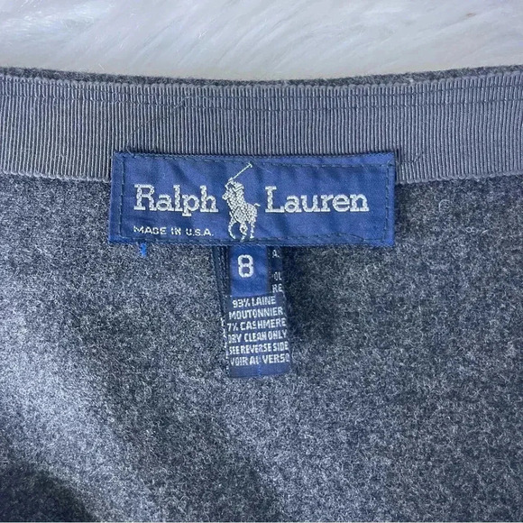 Ralph Lauren Wool Cashmere Wrap Midi Skirt Gray Size 8 - Picture 5 of 8